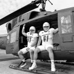 Eastern Washington Football
Forks' Luke Dahlgren, left, and offensive line teammate Wyatt Hansen are featured in the Eastern Washington football program's uniform reveal ahead of today's "White Out" home game against Cal Poly. The pair are pictured in a helicopter at Spokane's Fairchild Air Force Base.