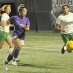 Jenny Gomez (10) was named to the Olympic League first team in girls soccer. Gomez scored 15 goals and had seven assists this season. (Michael Dashiell/Olympic Peninsula News Group)