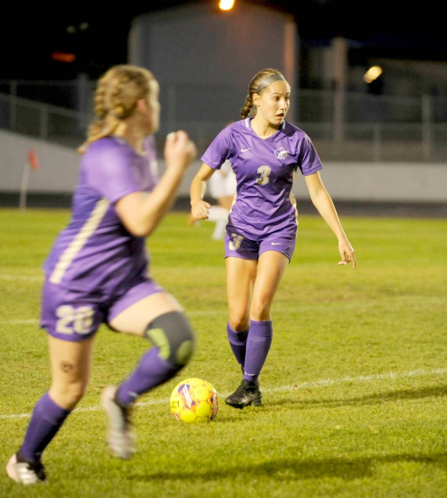 Sequims Taryn Johnson (3), who led the team with 28 goals, was named to the Olympic League first team for the third time. (Michael Dashiell/Olympic Peninsula News Group)