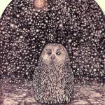 Hoo is among the Egor Shokoladov etchings on view at Jeanette Best Gallery in downtown Port Townsend. (Northwind Art)
