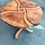 Robin McKanns Douglas fir and big leaf maple table is on view at Gallery 9.