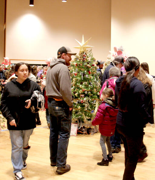 Decorated trees and wreaths were to be auctioned off on Sunday afternoon during the Festival of Trees in Forks. The annual auction is the main fundraiser for Soroptimist International of the Olympic Forest and assists the nonprofit with many of its programs on the West End. (Christi Baron/Olympic Peninsula News Group)