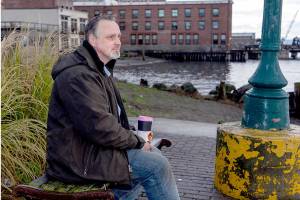 Steve Mullensky/for Peninsula Daily News

James Kingland enjoying his favorite place in Port Townsend along the waterfront on Friday morning. Kingland goes there often to reflect on his life and for the inner peace he extr