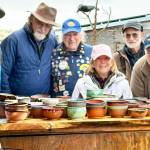 Vendors from the Port Townsend Farmers Market, from left to right, are Sean Janssen, Jet Capps, Chuck Henry, Lois Sherwood, Al Latham and Marshall Brennan. (Susan Capps)