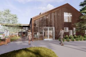 Graphic courtesy of North Olympic Library System / The Outdoor Play Area at the soon-to-be-renovated Sequim Library — accessed through a gate on the building’s east side and the interior Children’s
Area — will be named in memory of Dorothy DeLand.