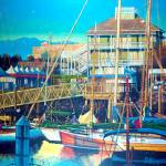 Michael Hales acrylics of Port Townsend buildings and boats are on view at Gallery-9.