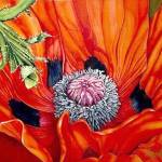 Evette Allerdings of Port Angeles created Orangy, a silk painting, for the Burst of Color show opening today at Port Townsends Jeanette Best Gallery. (Evette Allerdings)