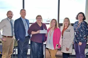 Pictured, from left, are Beau Brown, Dr. Michael Maxwell, AnnaLisa Gellermann, Tiana Taylor, Jessica Peterson and Dr. Katrina Weller.