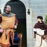 From left to right, Richard Lionheart, portrayed by Sean Stone of Port Angeles, and Prince John, portrayed by Charlie Medlong of Sequim, at a recent rehearsal.