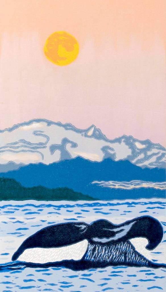 Phil Carricos woodcut El Fin is on display at Port Townsend Gallery.