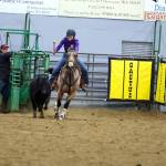 Congratulations to Sequim High School equestrian teams Kennady Gilbertson, and Annie, on breaking the district record of 1.25 in Steer Daubing with a time of .96 seconds, tying the state WASHET record set in 2013. (Photo by Sierrabreeze Photography)