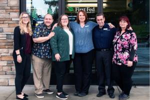 First Fed team members at the Eastside branch in Port Angeles. Photo courtesy First Fed