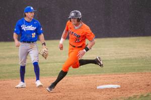 UTPB Athletic Communications 
University of Texas Permian Basin outfielder Ethan Flodstrom rounds the bases during a contest against St. Marys. Flodstrom, a 2020 Port Angeles graduate, leads his team with a .378 batting average after hitting .407 in 2023.