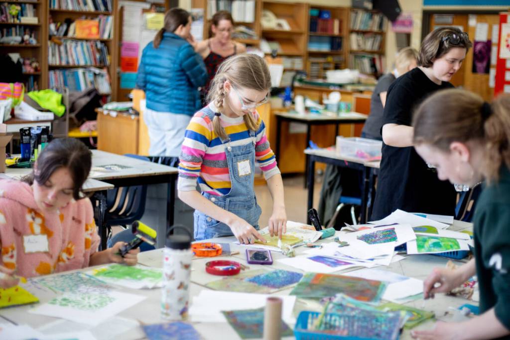 The Peninsula Performs! program arts education initiative which brings professional teaching artists into local classrooms at no cost to the schools. Photo courtest of Field Hall.