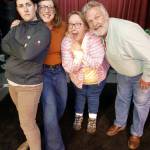 From left to right, Shaina Lent, Cat White, Marva Holmes and Mark Valentine along with Sarah Tucker, who is not pictured, make up the Improv Without A Net Troupe.