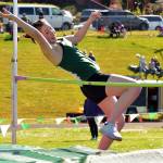 KEITH THORPE/PENINSULA DAILY NEWS Kayla Grant of Port Angeles competes in the girls high jump on Thursday at Port Angeles High School.