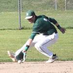 Nicholas Zeller-Singh/Kitsap News Group
Shortstop Alex Angevine makes a play on a ground ball against North Kitsap in an extra tiebreaker game played Tuesday in Poulsbo. North Kitsap was able to hold off Port Angeles 5-2 but the Riders will still be a high seed going into the district tournament.