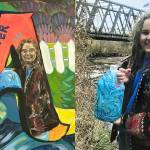 A new mural at Sequim High School honors 2020 graduate Alissa Lofstrom, who started the mural in 2019 but had to stop due to COVID-19 shutdowns. She died in 2021, but past and current students finished her mural for the Interact Club. (Chelsea Reichner)