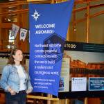 Alex Toombs of Port Townsend was among the first visitors to the Welcome Center at the Northwest Maritime Center on Thursday.  Diane Urbani de la Paz/For Peninsula Daily News