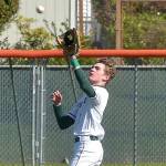 KEITH THORPE/PENINSULA DAILY NEWS
Port Angeles centerfielder Nathan Basden catches a high popup during Tuesday's playoff against Fife in Port Angeles.