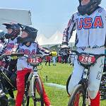 Lincoln Park BMX Port Angeles Teyah Elofson-Cross, left, and Kylin Weitz represented Lincoln Park BMX and Team USA while competing at the UCI BMX Racing World Championships in Rock Hill, S.C. earlier this week. Kingstons Wyatt Christensen also trains at Lincoln Park BMX and won a world championship at the event.