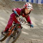 Elon Gromyko of Lynnwood races in the boys' 7 and under category at the second Northwest Cup race in Port Angeles on Sunday. in the U7 men’s category. More than 500 riders from several states and Canadian provinces competed in the three days of downhill racing this weekend. (Dave Logan/for Peninsula Daily News)