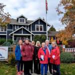 Members of the Captain Joseph House Foundation gather in October to celebrate the gifting of a Gold Star Monument marker in front of the Captain Joseph House in Port Angeles. (Courtesy photo)