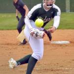 KEITH THORPE/PENINSULA DAILY NEWS FILE PHOTO: Port Angeles pitcher Heidi Leitz throws in the first inning against Kingston on Thursday at the Dry Creek Athletic Fields in Port Angeles.