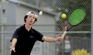 Garrett Little of Sequim finished second at the state 2A boys tennis tournament this weekend. (Michael Dashiell/Olympic Peninsula News Group)