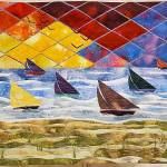 Sail Away is a pieced and thread-painted art quilt created by Nordlands Susan Sawatzky.
