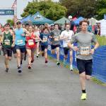 KEITH THORPE/PENINSULA DAILY NEWS
Participants in the North Olympic Discovery Marathon OMC 5K/10K race take off from the start at Port Angeles City Pier on Saturday.