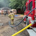 East Jefferson Fire Rescue crews respond to a structure fire in the 300 block of West Kinkaid Street. A garage was destroyed.