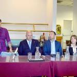 From left to right, State Sen. Emily Randall, D-Bremerton, state Sen. Drew MacEwen, R-Union, Port Angeles attorney Graham Ralston and Commissioner of Public Lands Hilary Franz, all candidates for Washingtons 6th Congressional District, appear before the Port Angeles Business Association on Tuesday to answer questions about their priorities for serving in Congress. (Peter Segall/Peninsula Daily News)