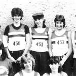 The 1983 Port Angeles cross country team, from left, top row are Julie Blore, Robin Mather, Heather Lucas and Monica Barlow. From left, bottom row, are Jennifer Foley, Jeri Beck and Teresa Bower.