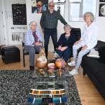 From left, Martha Collins, Christian Speidel, Roberta Cooper and Liz Harper join 20 other artists displaying a wide variety of creativity at the Artworks² third annual Invitational Art Show, set for Friday and Saturday in Port Townsend. (Michael Dashiell/Olympic Peninsula News Group)