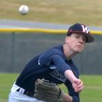 KEITH THORPE/PENINSULA DAILY NEWS
Wilder A pitcher Ethan Swenson pitches against the Maple Ridge, B.C. Royals on Saturday at Volunteer Field in Port Angeles.