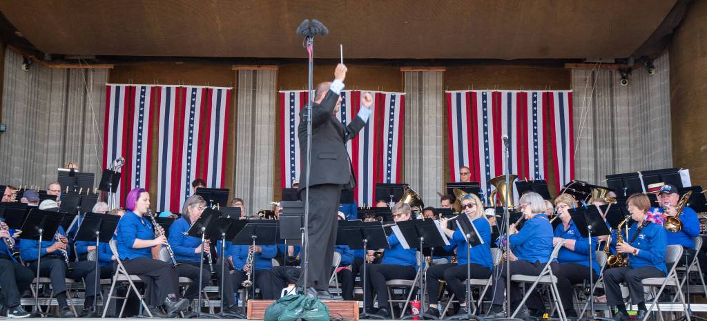Emily Matthiessen/Olympic Peninsula News Group
Tyler Benedict leads the Sequim City Band at last years Independence Day celebration.