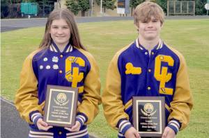 Siblings Naomii and Dom Sprague were named the Crescent Loggers Athletes of the Year. Naomii competed in volleyball, basketball and track for the Loggers while Dom plays football, basketball and track. (Crescent High School)