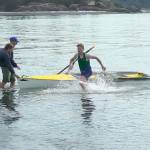 Cooper Disque of the Olympic Peninsula Rowing Association leaves his boat in the Western Canadian Beach Sprint Championship held last weekend. (Olympic Peninsula Rowing Association)
