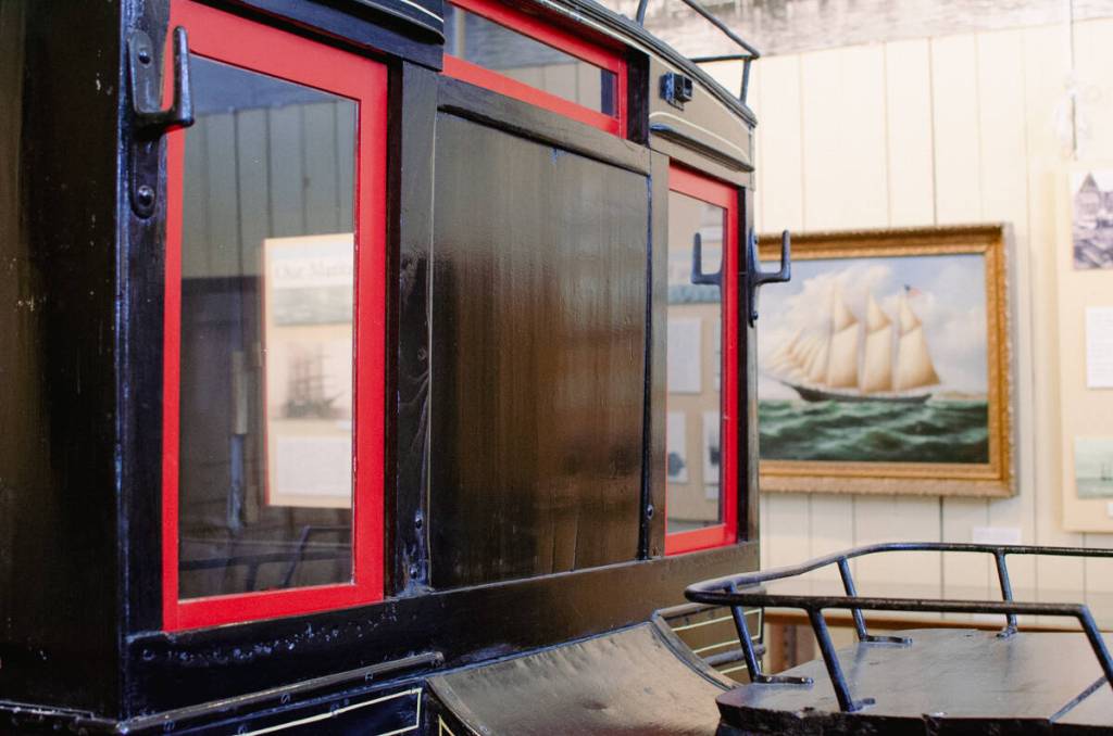 A late 19th Century transit vehicle owned and operated by the City Transfer Company of Port Townsend, part of the soon-to-be-updated history exhibitions. (Elijah Sussman/Peninsula Daily News)