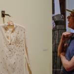 Museum visitor Dan Mack, a resident of the Hudson Valley in upstate New York, has been awaiting an opportunity to see Jeanne K Simmons work in person since discovering her online several years ago. (Elijah Sussman/Peninsula Daily News)