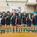 The Port Angeles High School varsity team went 4-0 in its summer tournament held this weekend. A total of 20 teams from around western Washington participated, including local teams from Sequim, Neah Bay, Forks and East Jefferson. Central Kitsap beat the Port Angeles JV squad by one point in overtime in the JV championship game. From left, front row, are head coach Kasey Ulin, Brody Pierce, Hunter Flores, Gus Halberg, Blake Sohlberg, Keatyn Hoch, Jude Wallace, Michael Miller and coach Danny Linde. In the back row is Brock Hope. (Courtesy of Kasey Ulin)