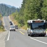 KEITH THORPE/PENINSULA DAILY NEWS
Traffic makes its way along State Highway 112 west of Port Angeles on Friday..