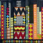 Urban Mayhem by Jeri Auty is on exhibit at Wilderbee Farms during September.