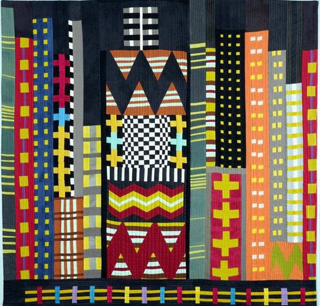 Urban Mayhem by Jeri Auty is on exhibit at Wilderbee Farms during September.