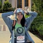 Photo courtesy of Turella family / Sequim's Clare Turella celebrates a 17th place finish in the high jump at the USA Track & Field National Junior Olympic Championships in Texas on July 25.