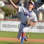 KEITH THORPE/PENINSULA DAILY NEWS Lefties pitcher Joshua Verkuilen throws in the first inning against Cowlitz on Wednesday at Civic Field.
