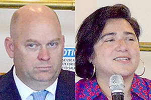 Drew MacEwan, left, and Emily Randall.