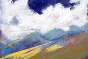 Mountains Revealed, a soft pastel by Scott Pascoe of Port Townsend, appears in Northwind Arts new Northwest Expressions show at Jeanette Best Gallery.