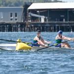 Noah Oberly and Cooper Disque eye the turn buoy in Port Angeles Harbor as they get ready to head back to shore. (Courtesy of OPRA)